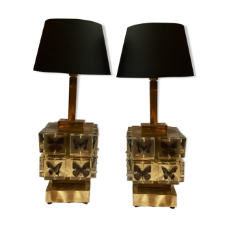 Pair of Murano glass lamps, 20th century