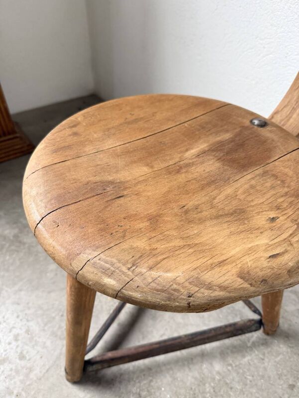 Chaise d’atelier tripode 1950