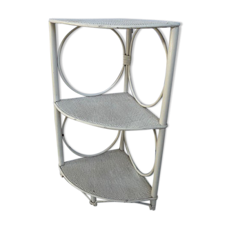 Etagère d'angle rotin blanc