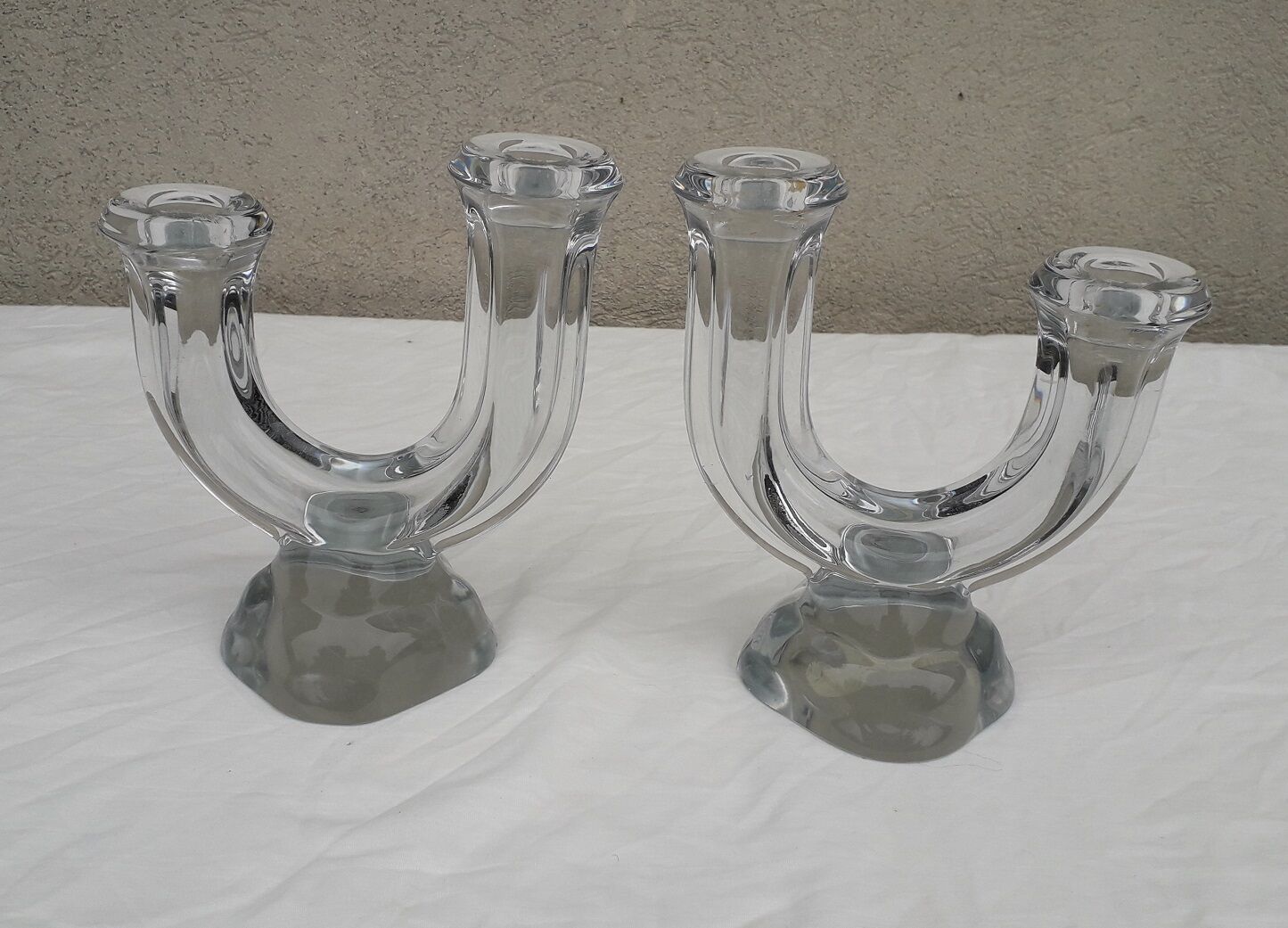 Paire de bougeoirs cristal