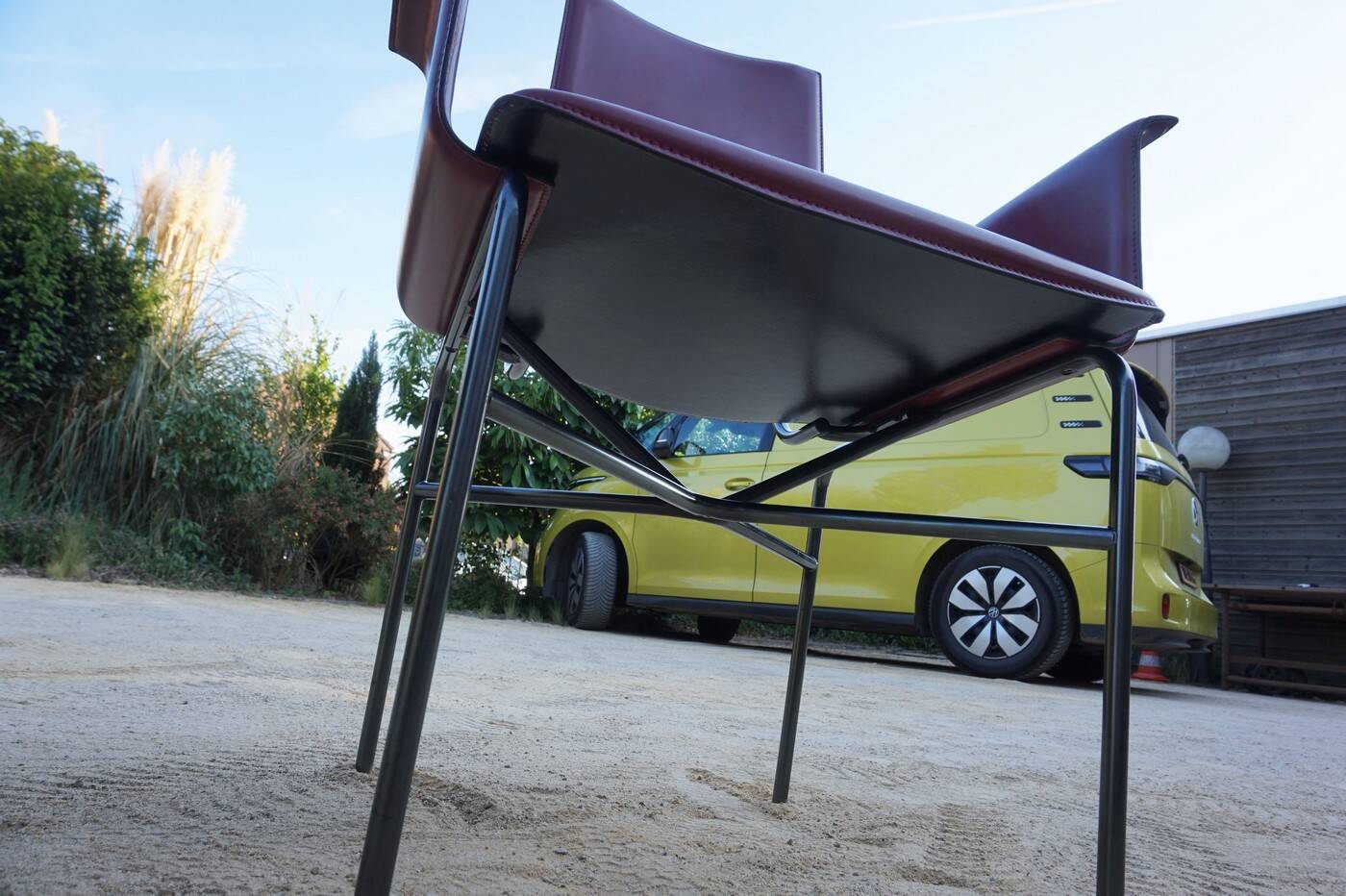 Ross Littell for Matteo Grassi Armchairs Bordeaux Leather & Steel, set of 2