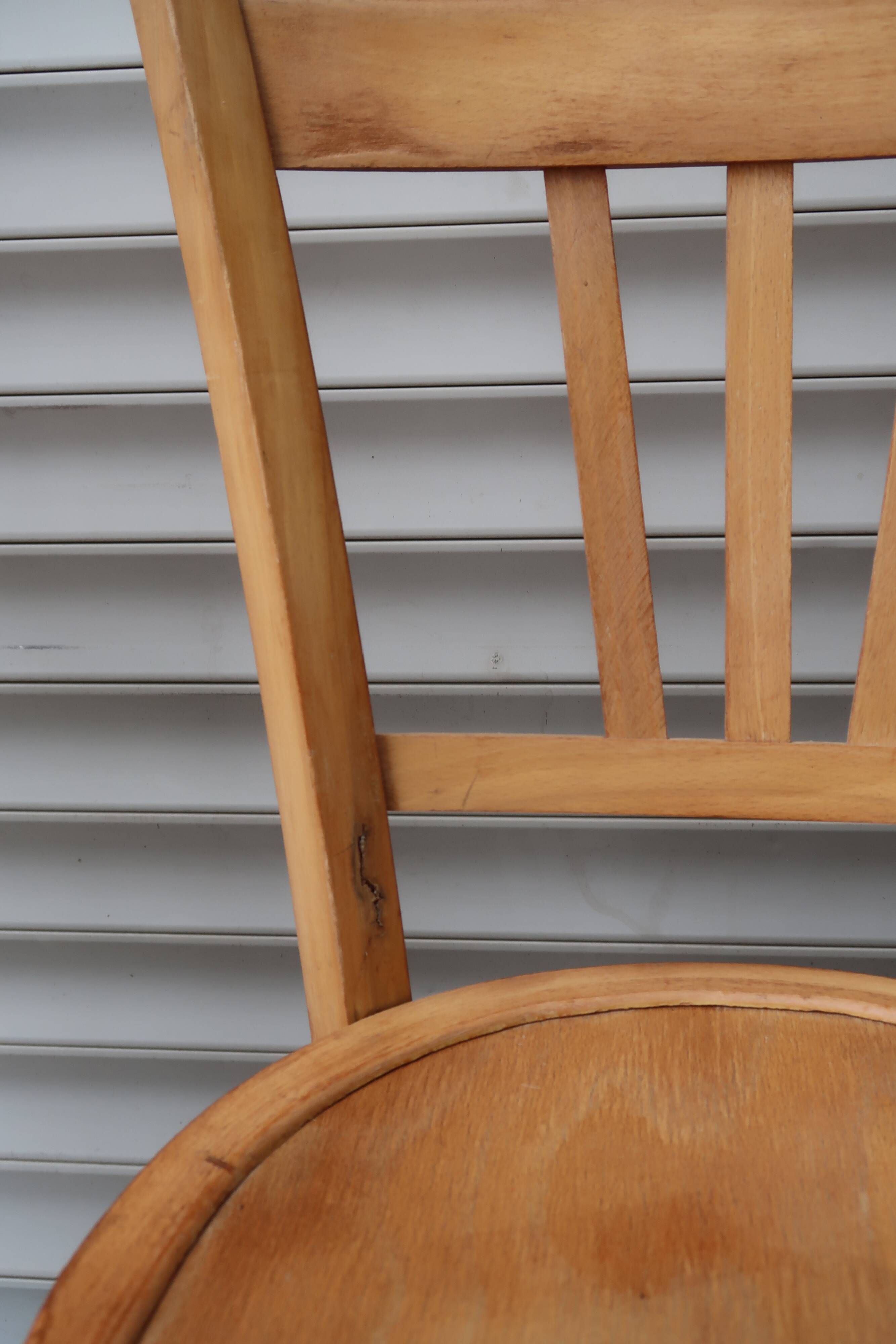 Set of 7 mismatched bistro chairs