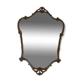 Bronze framed wall mirror 62 x 42 cm
