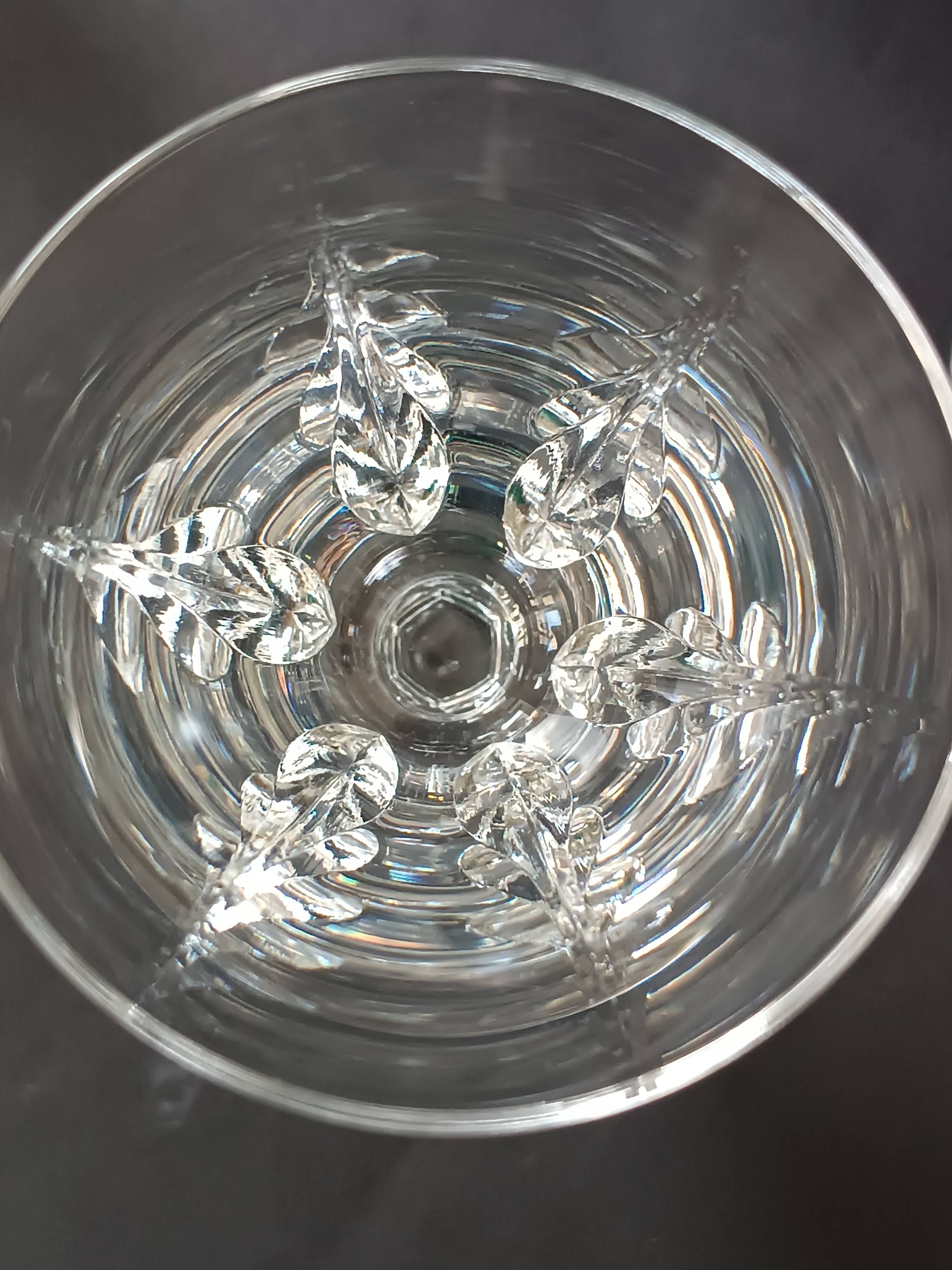 6 crystal stem glasses Cerdagne service Saint Louis vintage