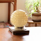 Art Deco lamp in Clichy glass and wooden base