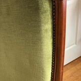 Green velvet armchair