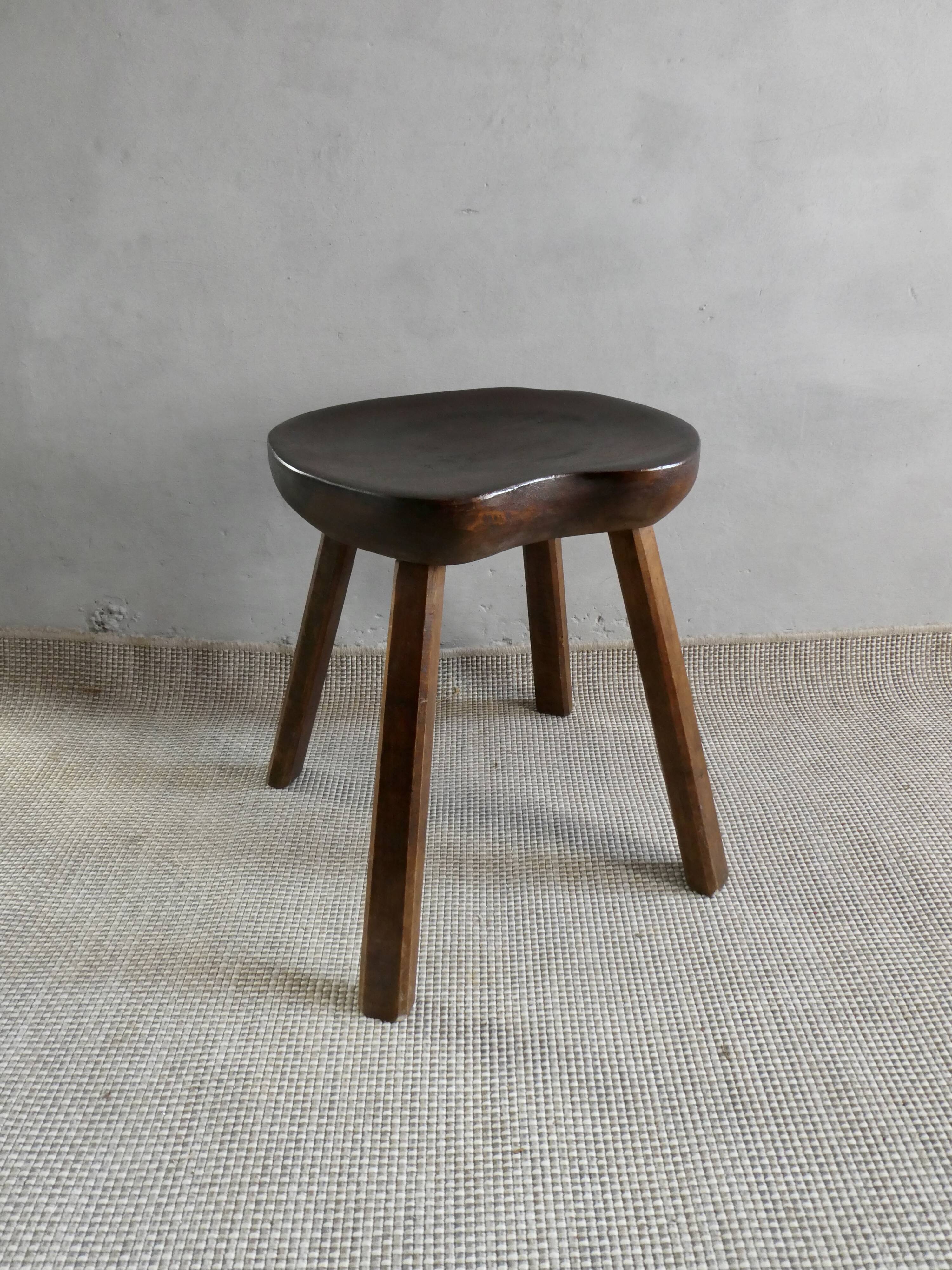 Solid wood stool, folk art