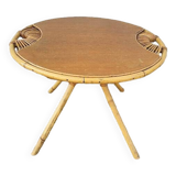 Round rattan coffee table 1960