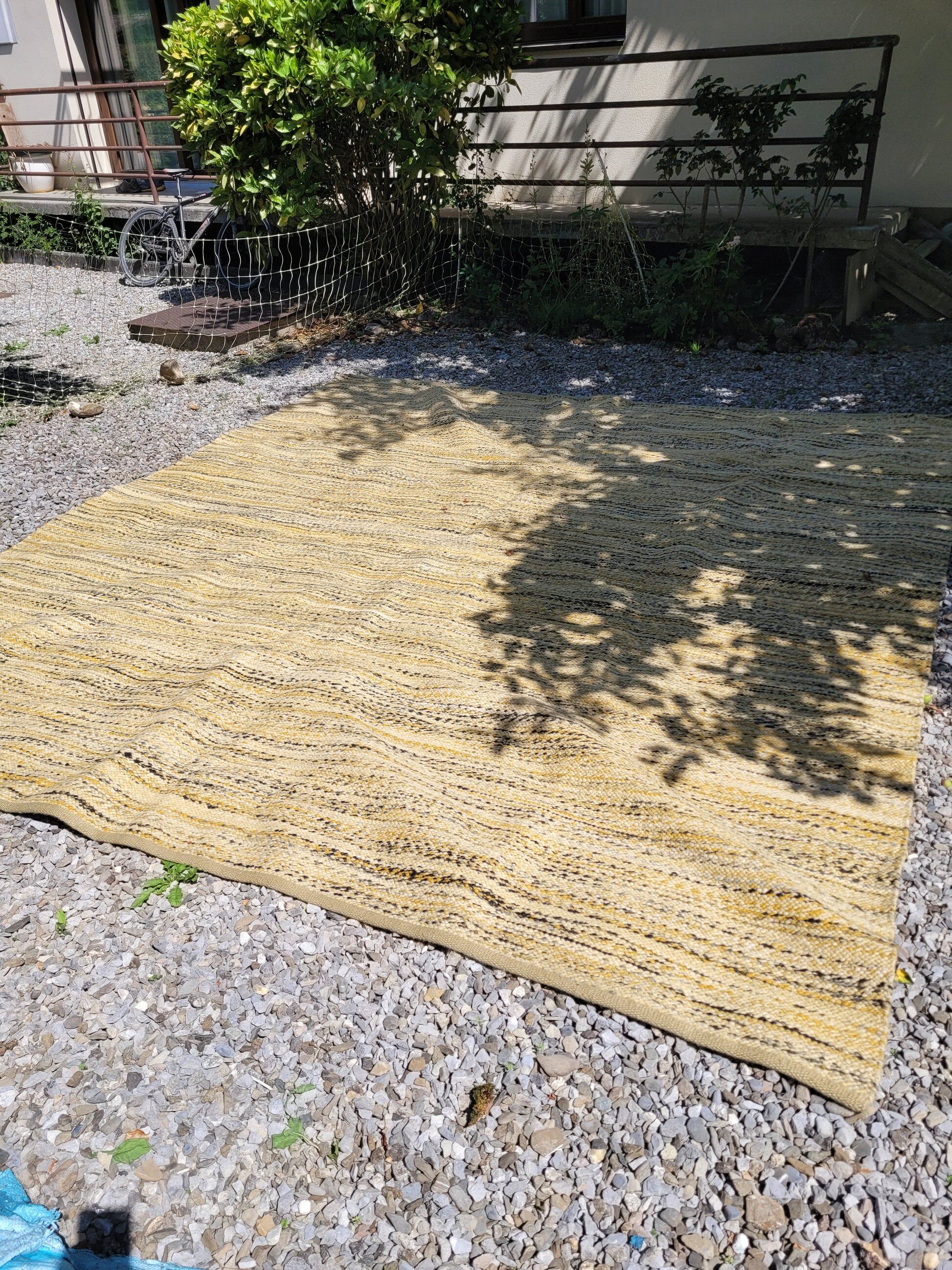 Vintage woven wool rug