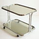 Chrome and smoked glass vintage bar cart trolley, 1970s.