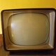 Philips vintage TV, lacquered wood frame -Holland- 50s