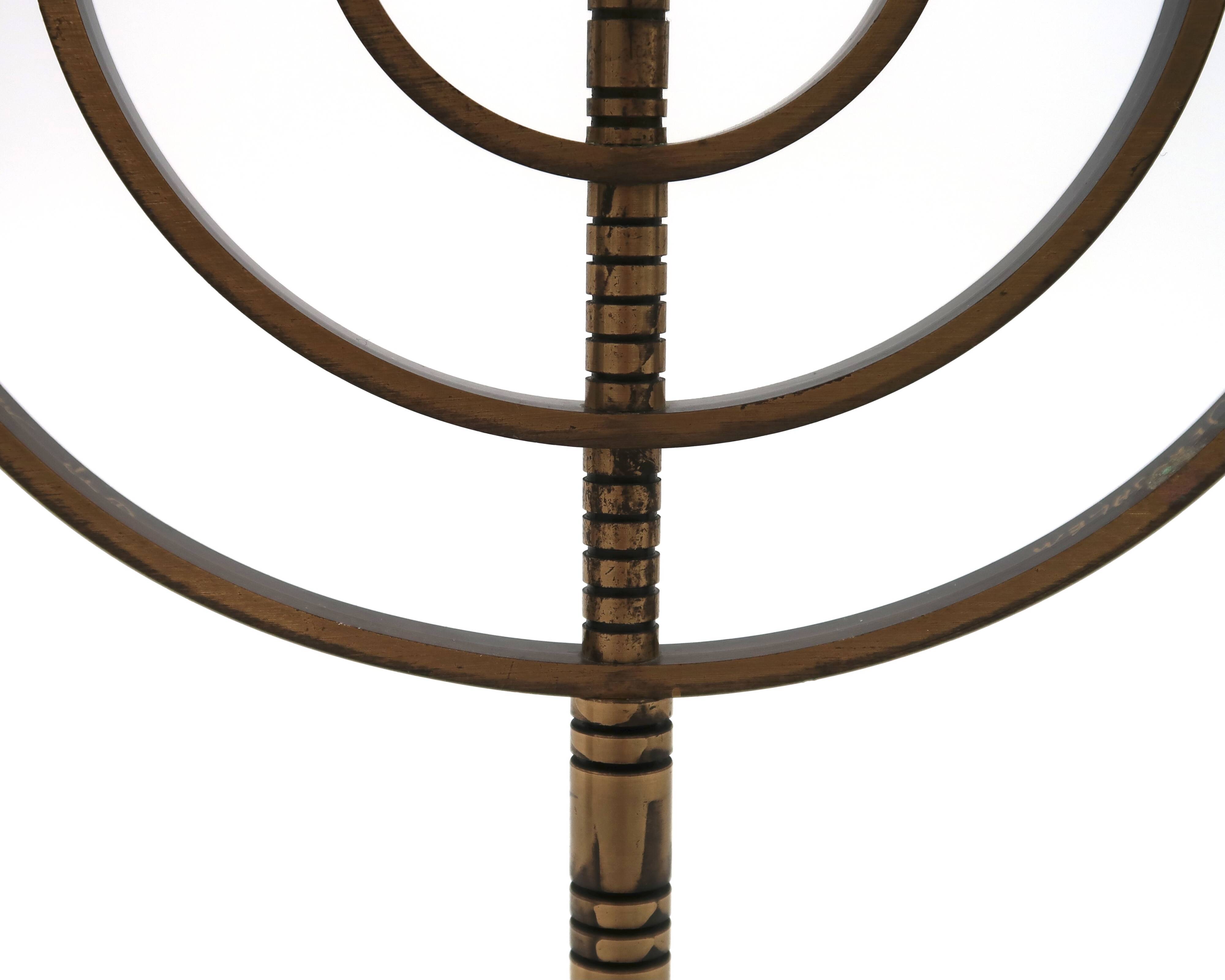 Brass 7-branch candelabra Menorah, 1960s