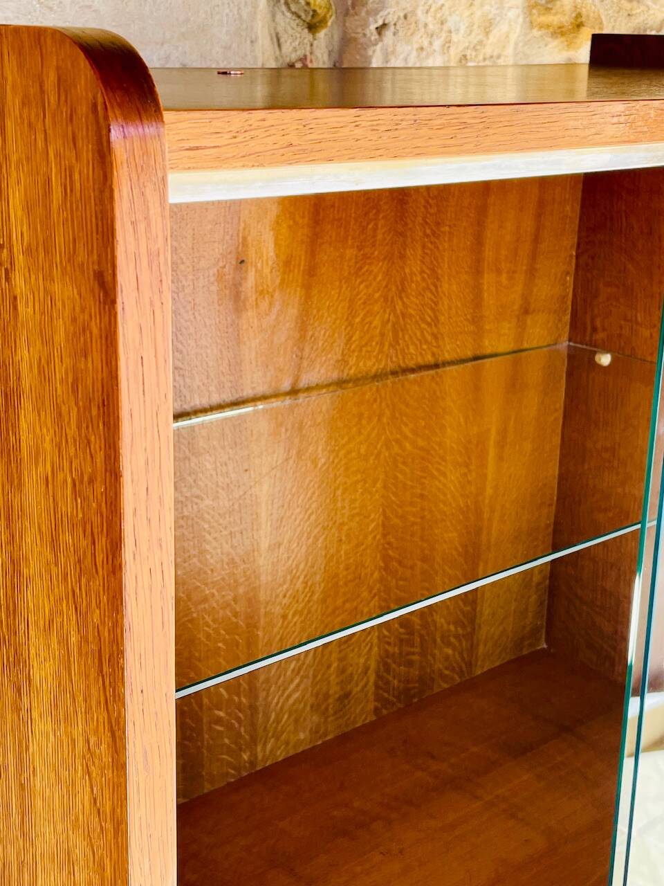 Storage unit/Library with sliding glass doors 1960s
