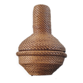Vintage sculptural box in woven rattan