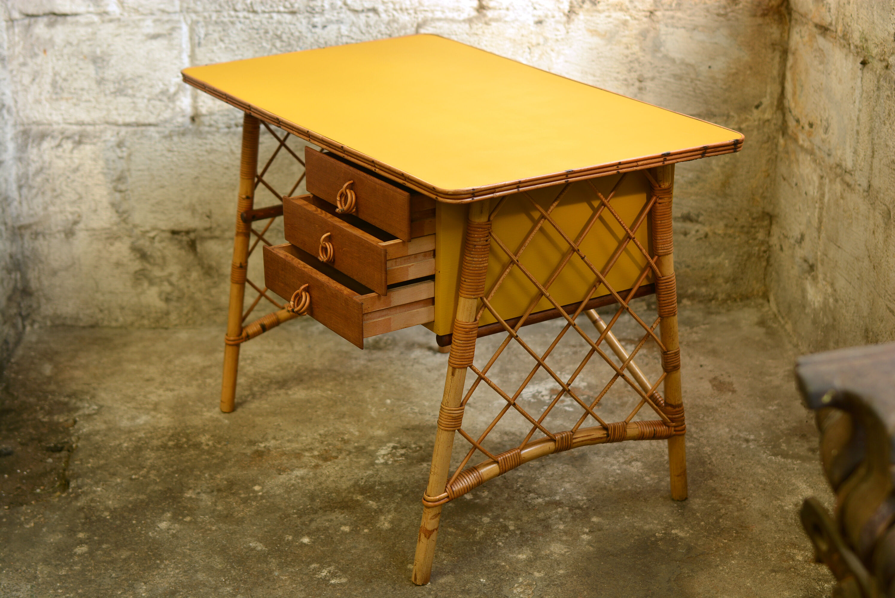 Vintage rattan office