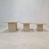 Lot de 3 tables gigognes, 1980s