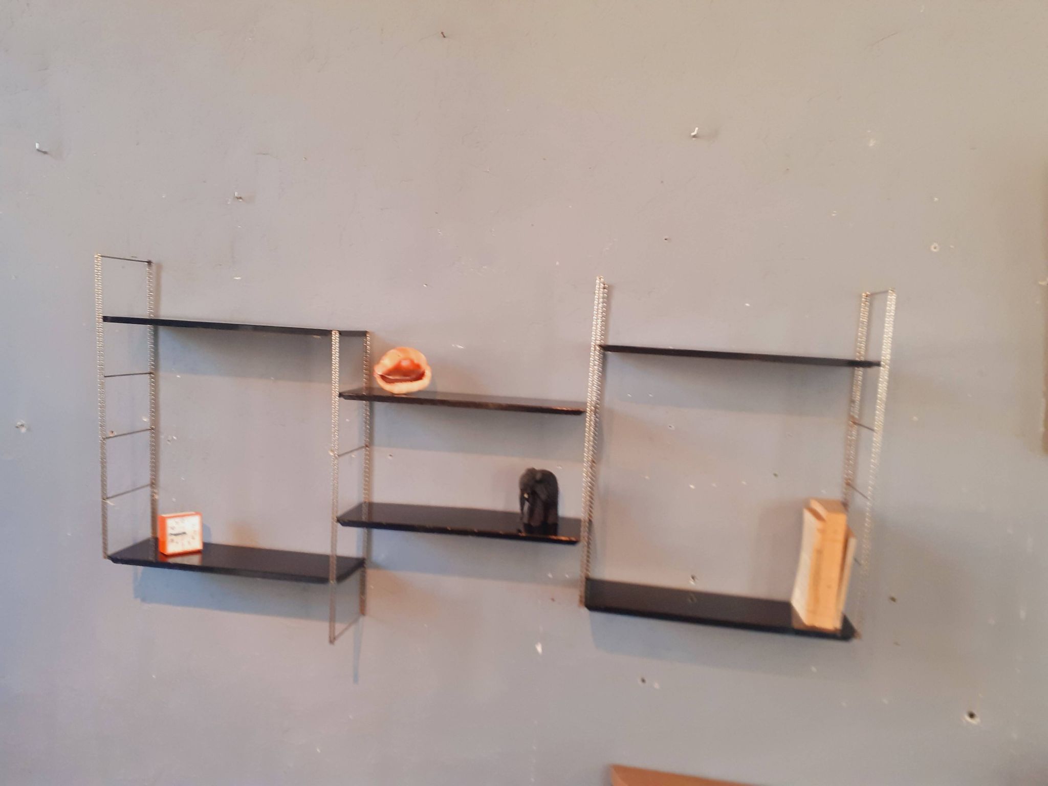 Modular wall shelf self, for mofp, 1960.