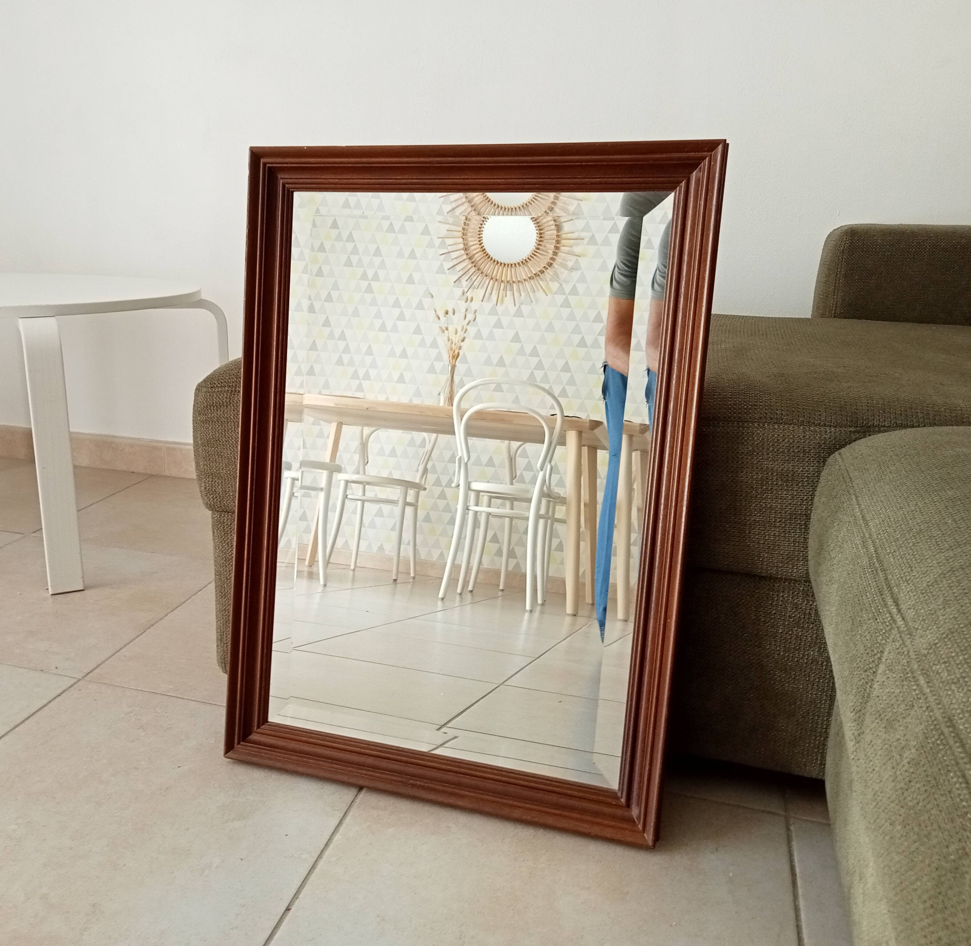 Vintage Italian mirror, beveled glass, 1960s