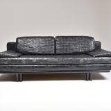 Convertible leather patchwork sofa