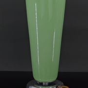 Art Deco lamp in chrome and celadon glass, France, circa 1930