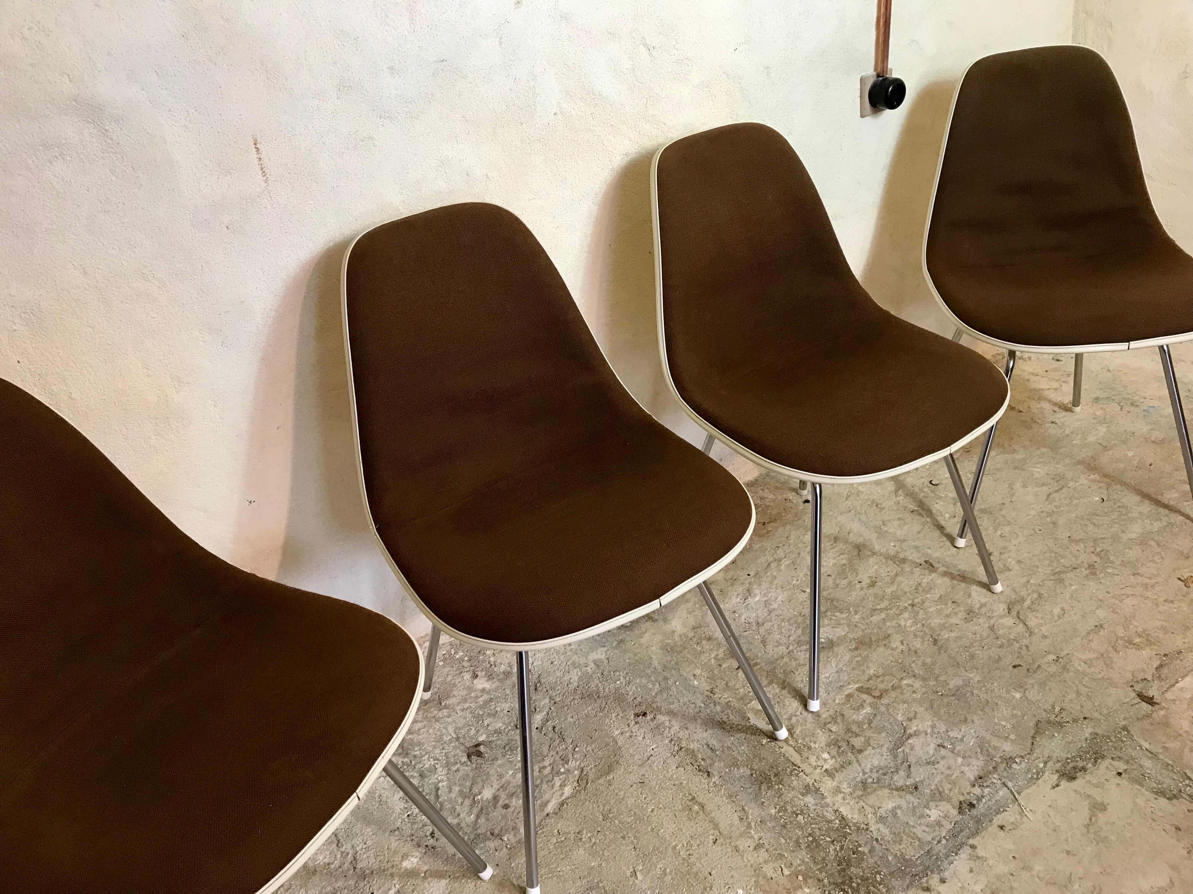 Set of 4 Eames chairs for Herman Miller,1960-70's