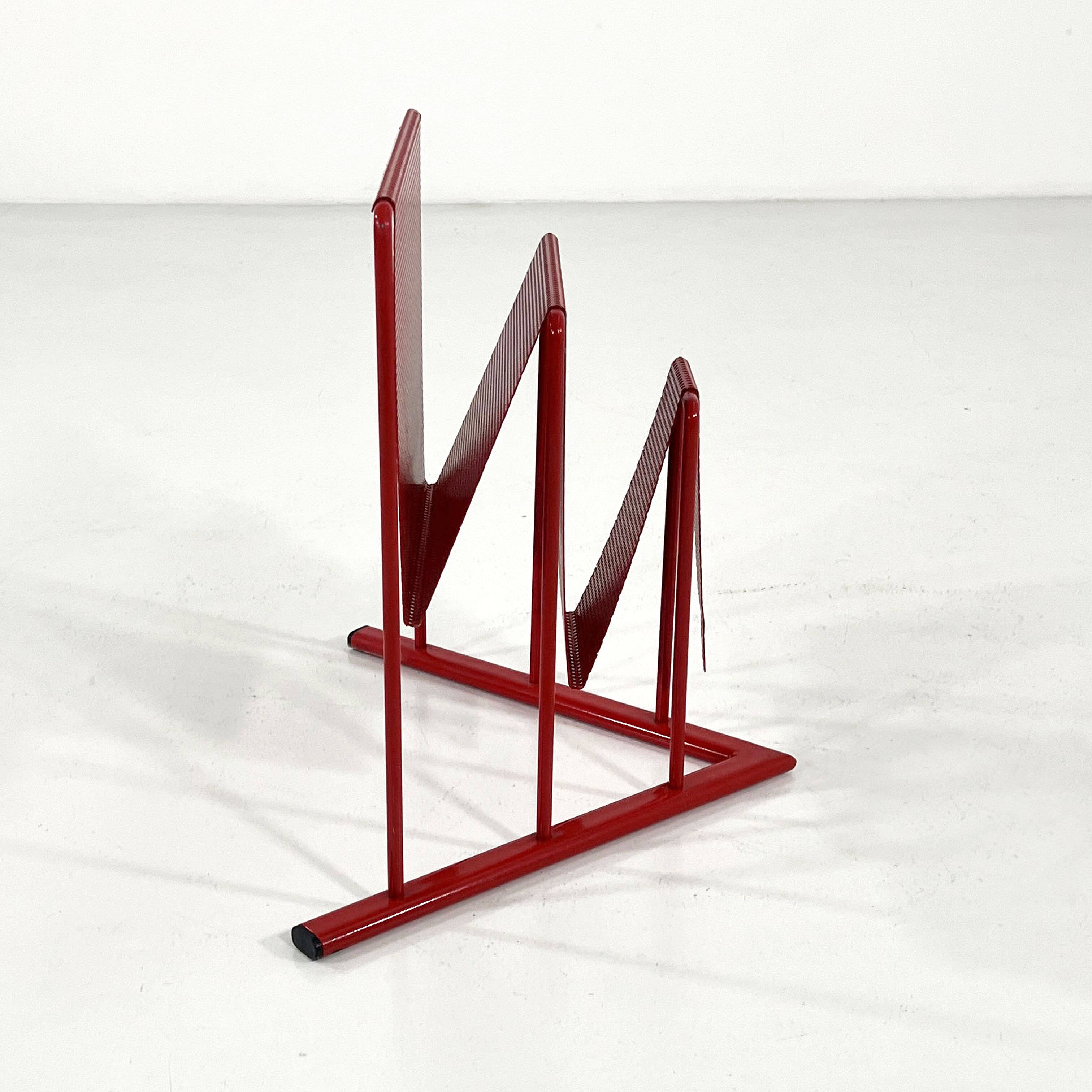 Red magazine rack by Markus Börgens for D-Tec, 1980
