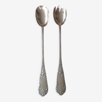 Silver metal salad cutlery