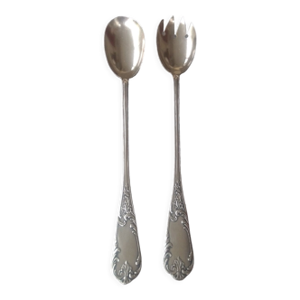 Silver metal salad cutlery