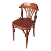 Chaise de salle à manger vintage en bois courbé : dossier éventail style Thonet, pub irlandais des années 1970