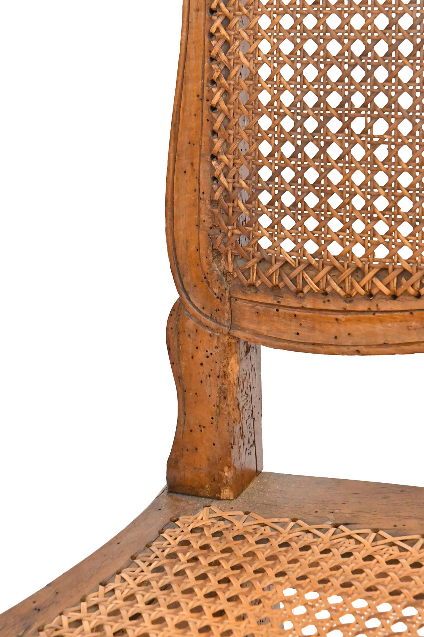 4 caned chairs from the Louis XV period stamped by Charles Delenoncourt.
