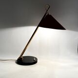 Mid-century red table lamp, Lumen Italy 1960s