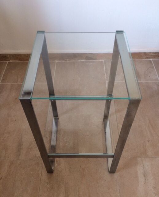 Sellette chrome metal sofa tip