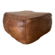 Pouf en cuir vintage carré
