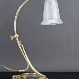 Important Bronze and Marble Table Lamp, Art Nouveau, France, 1890