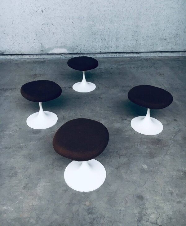 Mid-Century Modern Design Tulip Stool Set by Tamburin, Sweden, 1970s, Set of 4