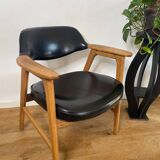 Scandinavian armchair by Erik Kirkegaard in oak and leather, 1960s