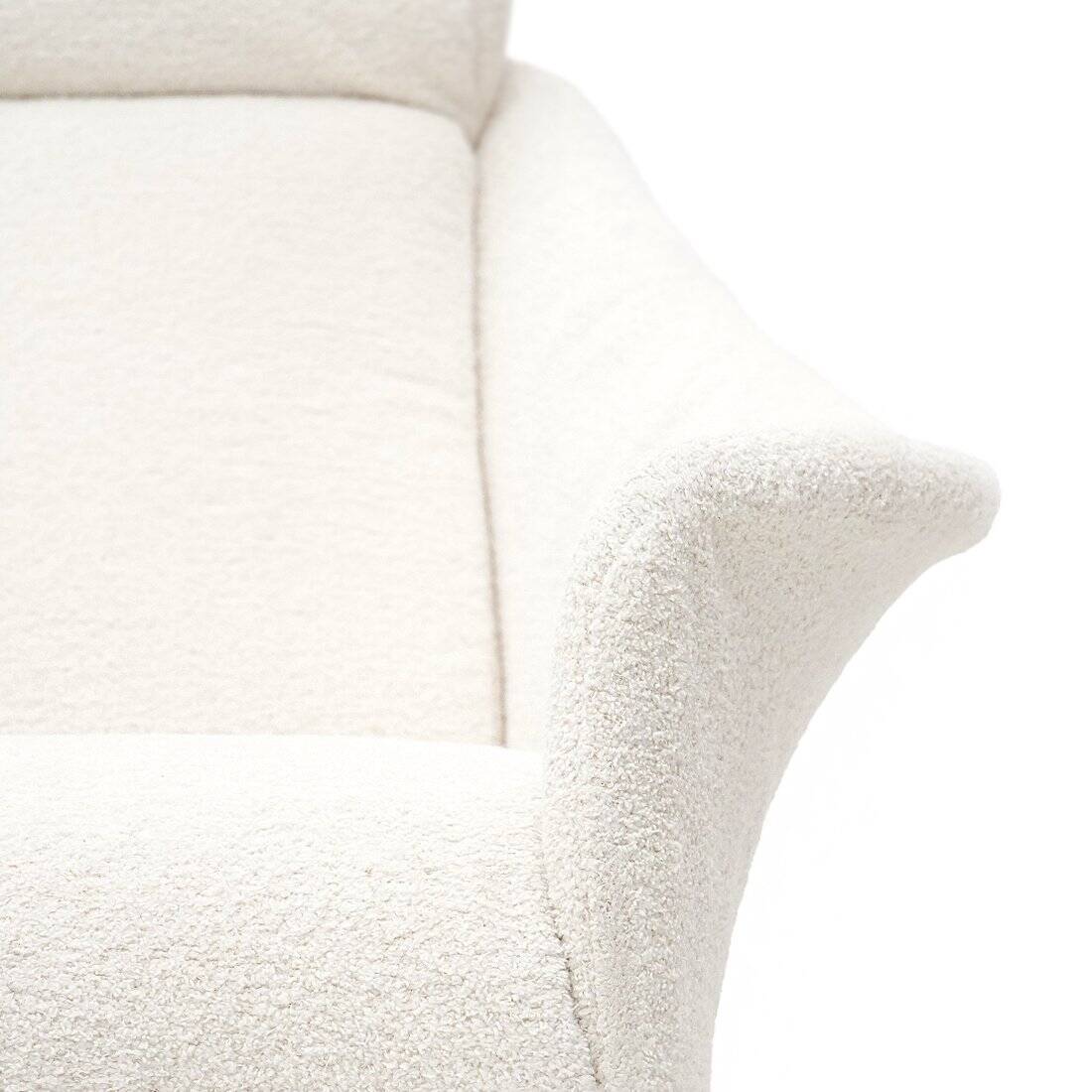 Pair of white boucle armchairs, 1950s, set of 2