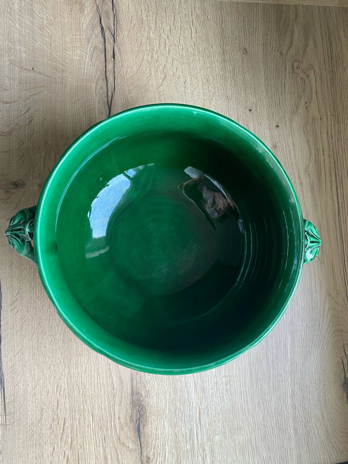 green earthenware soup tureen