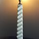 Twisted lamp foot in white marble and brass, square base - 1950's