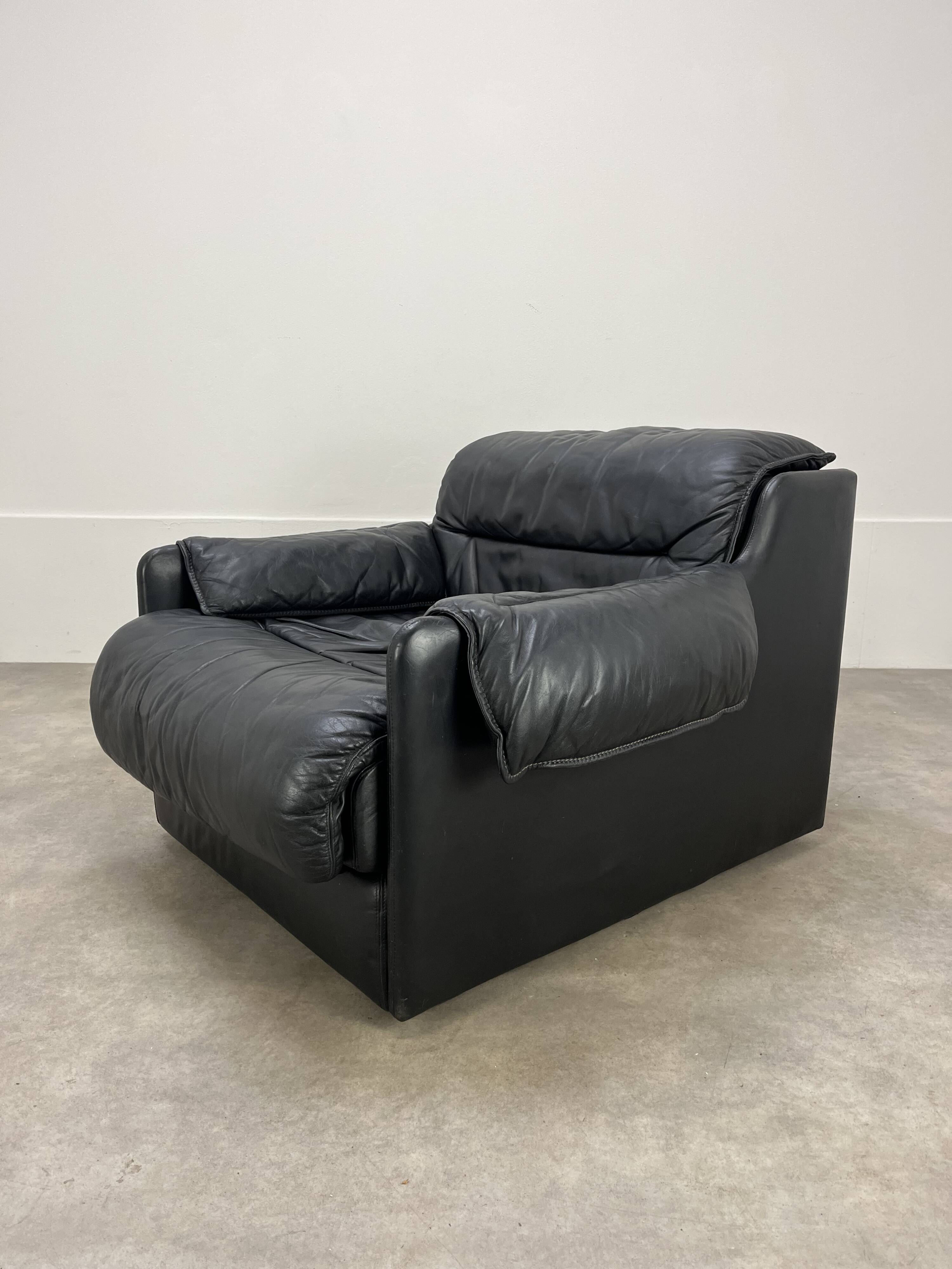Fauteuil convertible cuir de Dreipunkt, années 70