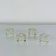 4 vintage glass ice cube candle holders