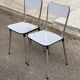 2 chaises formica beige et acier 1980