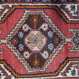 Handmade vintage Persian Hamadan rug 93cm x 196cm 1970s