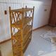 Wooden and rattan bookcase, 1970s-1980s