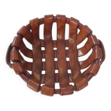 Braided ceramic bowl imitating leather