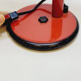 Table lamp desk aluminor metal red flexible arm black 80s vintage