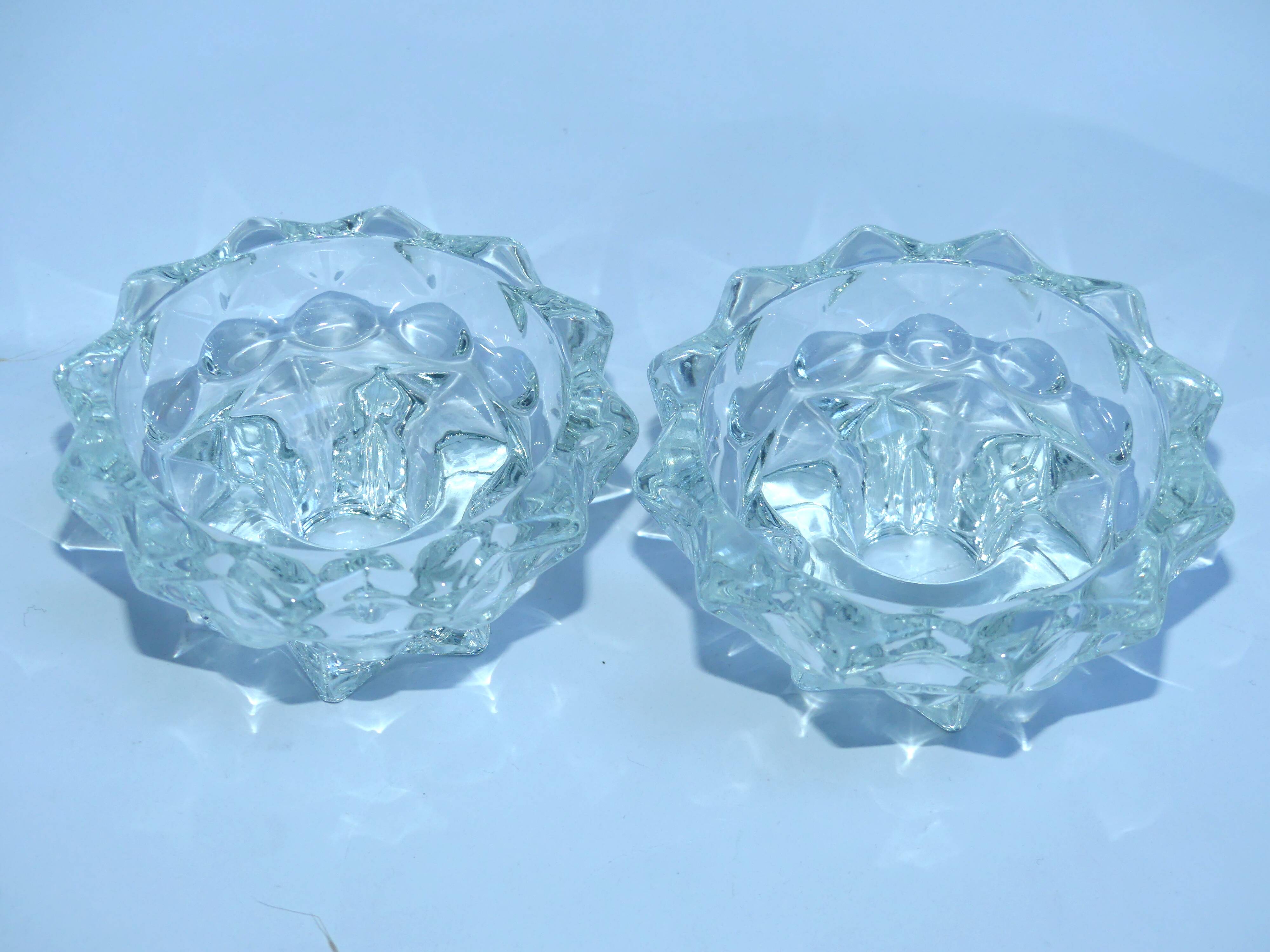 Reims glass candle holders
