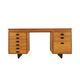 Executive desk with nine drawers and pull-out surface, teak veneer, Nipu, Denmark, 1970s