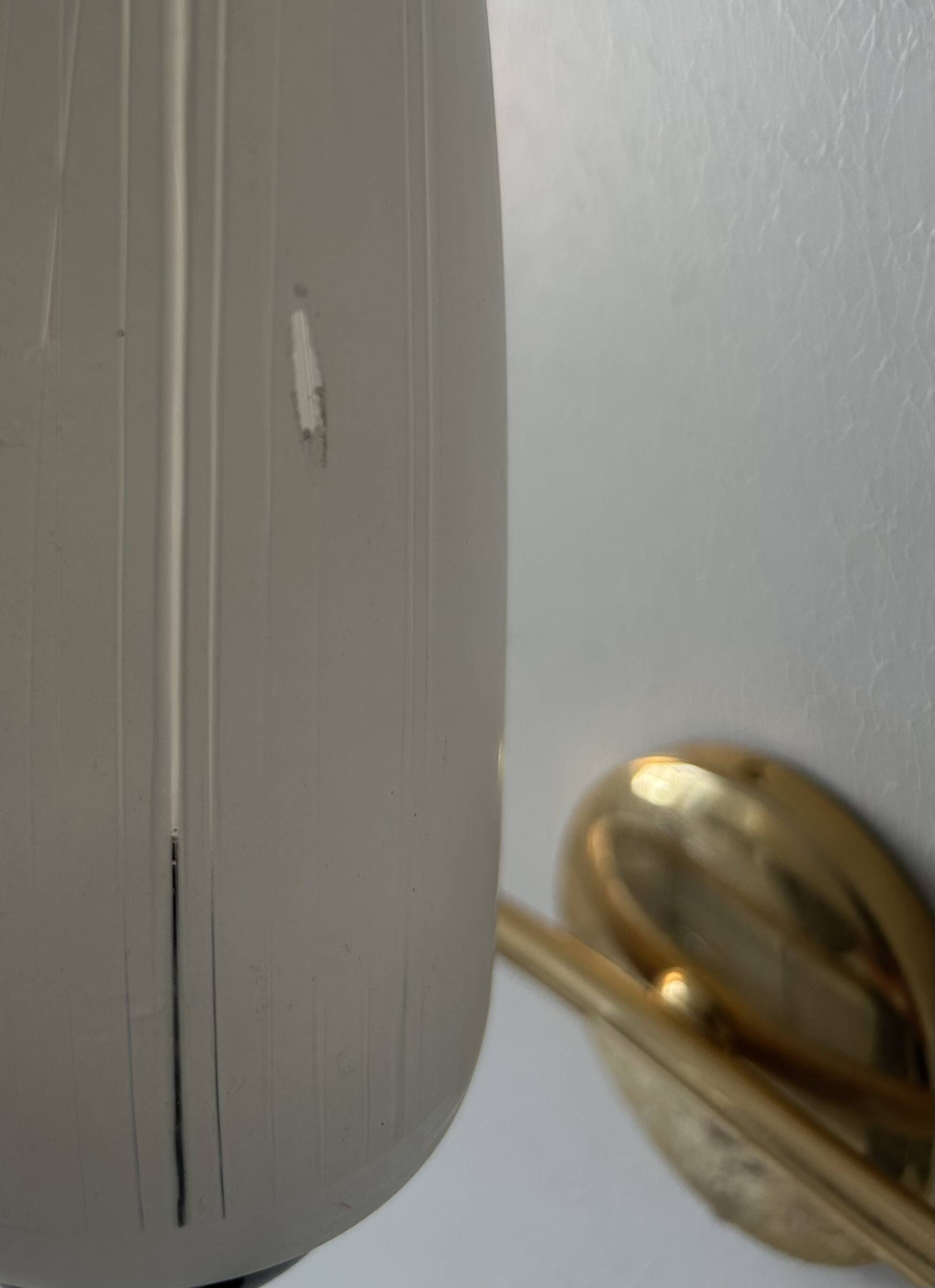 Paire d'appliques vintage laiton et verre, France, 1950