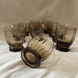 Smoked glass liquor glasses